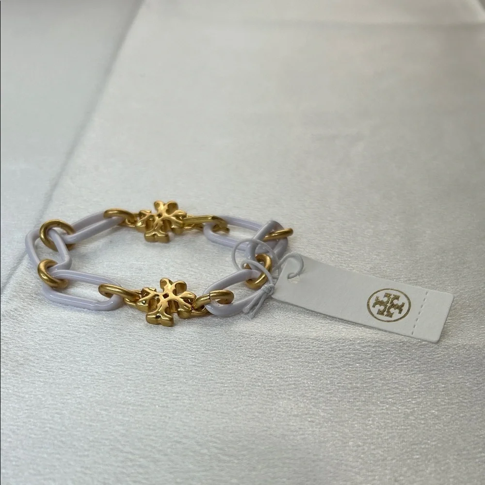 Brand new Tory Burch gold and white bracelet - Picture 1 of 4